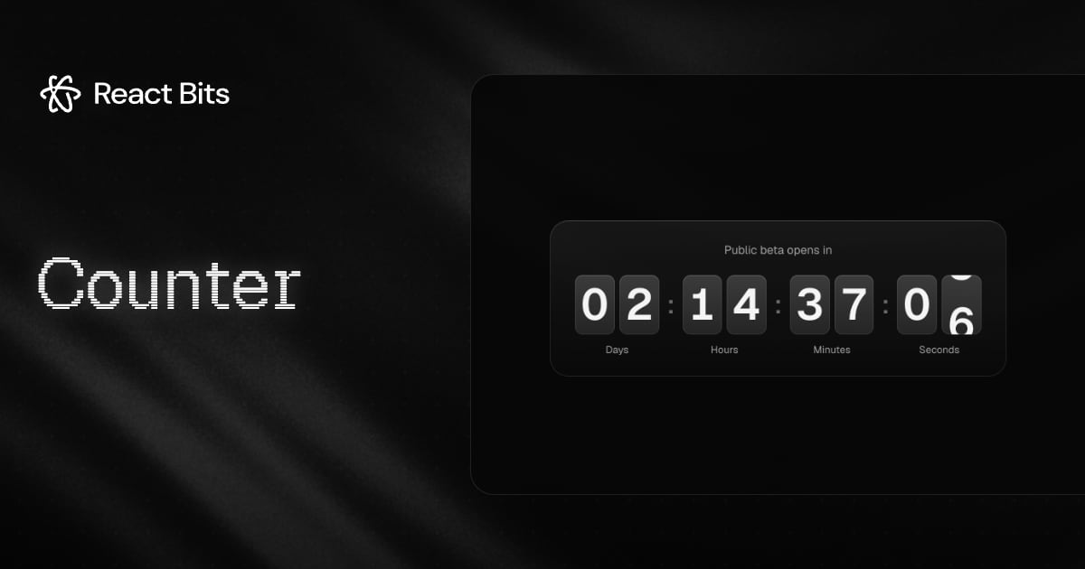 Counter, a React Bits component